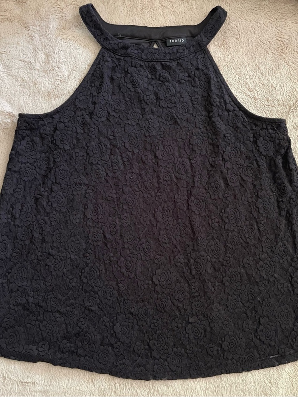 Torrid Black Lace High Neck Tank